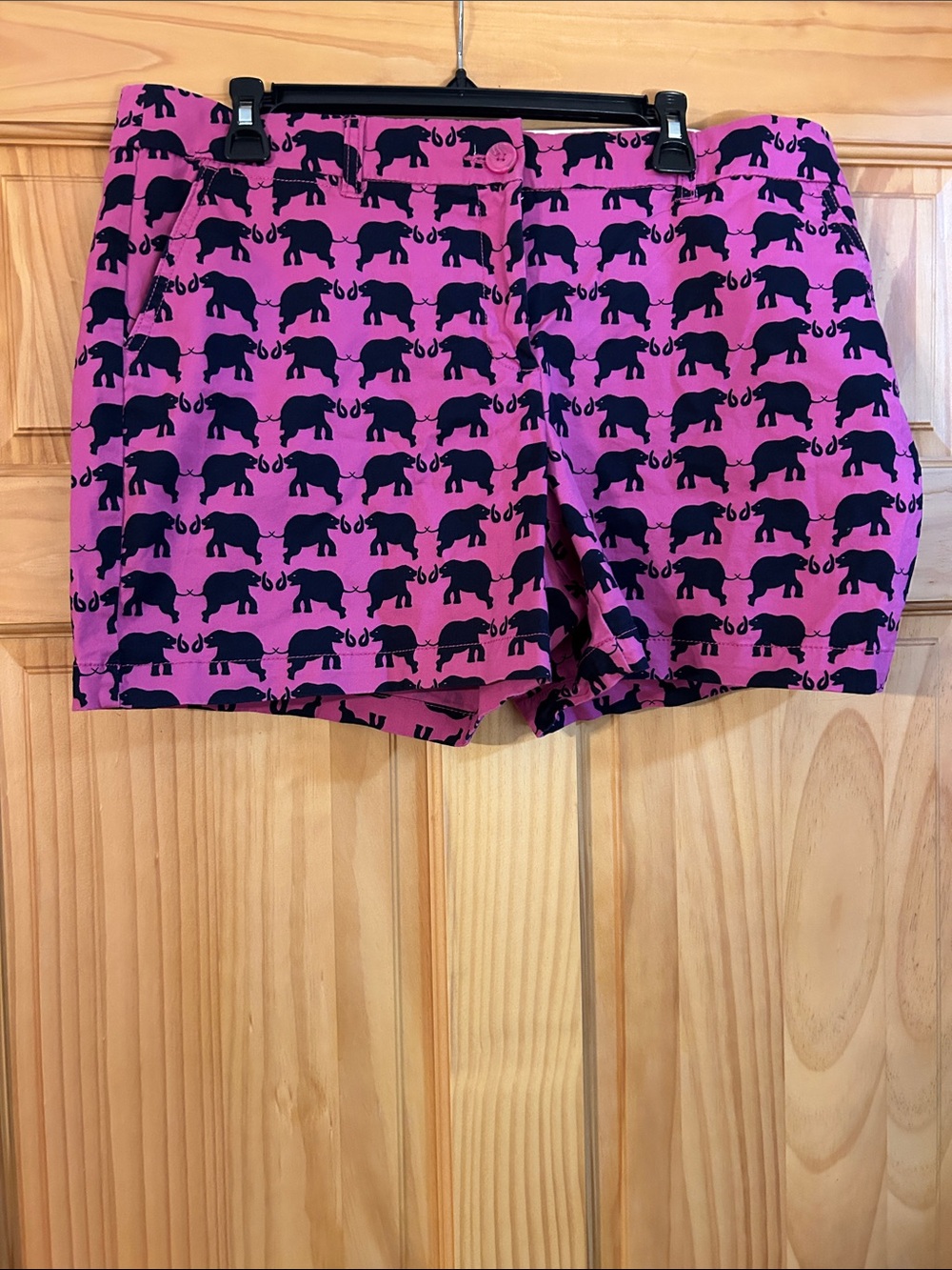 crown & ivy Pink Shorts with Navy Elephant Print